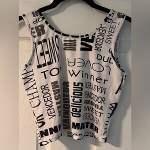 Women's New Mix Graffiti Sleeveless Sleep Crop Tank
